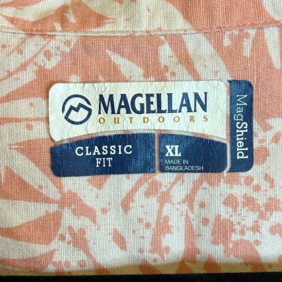 5 for $25🔥Magellan Coral Palm Tree Print Button Front Classic Fit Shirt XL - Picture 3 of 5